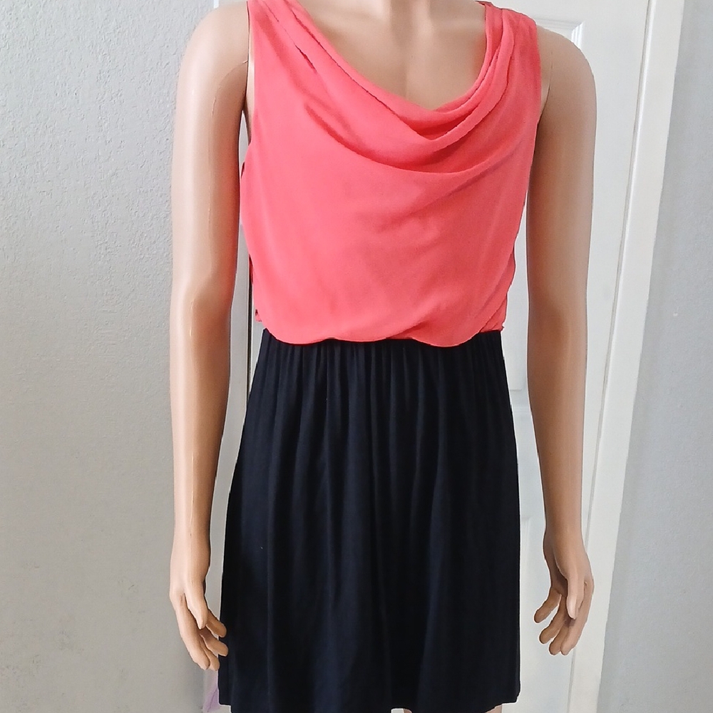 Express Coral and Black Mini Dress